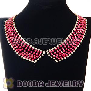 Chunky Multilayer Resin Rhinestone Choker Bib Collar Necklace Wholesale
