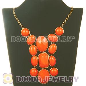 European Chunky Resin Gem Statement Choker Bib Necklace