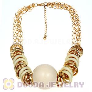 Ethnic Multilayer Gold Plated Chain Hoop Big Ball Choker DIY Necklace