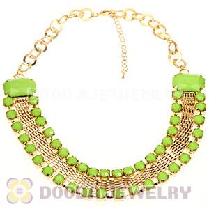 Chunky Gold Chain Resin Rhinestone Choker Collar Necklaces Wholesale