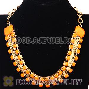Chunky Gold Chain Resin Rhinestone Choker Collar Necklaces Wholesale