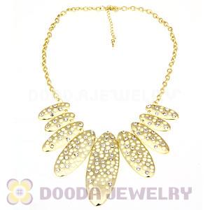 Gothic Gold Tone Inlay Crystal Pendant Choker Necklaces Wholesale