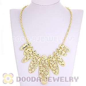 Gothic Gold Tone Inlay Crystal Pendant Choker Necklaces Wholesale