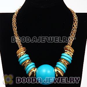 Ethnic Multilayer Gold Plated Chain Hoop Big Ball Choker DIY Necklace