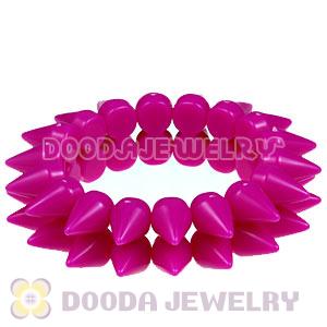 Fashion 2 Rows Rock Punk Spike Rivets Elastic Stretch Bangle Bracelet