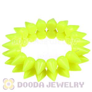 Fashion 2 Rows Rock Punk Spike Rivets Elastic Stretch Bangle Bracelet