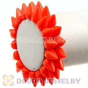 Fashion 2 Rows Rock Punk Spike Rivets Elastic Stretch Bangle Bracelet