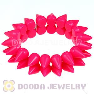 Fashion 2 Rows Rock Punk Spike Rivets Elastic Stretch Bangle Bracelet