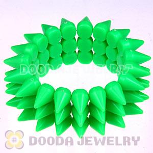 Fashion 3 Rows Rock Punk Spike Rivets Elastic Stretch Bangle Bracelet