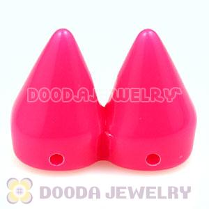 Double Row Rock Punk Spike Rivet Stud Acrylic Beads For Bracelet