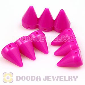 Three Row Rock Punk Spike Rivet Stud Acrylic Beads For Bracelet
