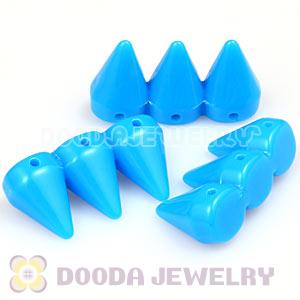Three Row Rock Punk Spike Rivet Stud Acrylic Beads For Bracelet