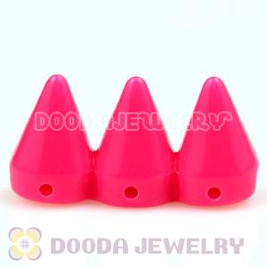 Three Row Rock Punk Spike Rivet Stud Acrylic Beads For Bracelet