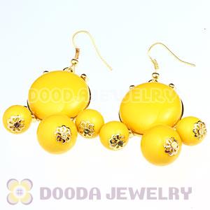 Fashion Gold Plated Drop Yellow Bubble Earrings Wholesale