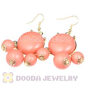 Fashion Gold Plated Drop Orange Bubble Earrings Wholesale