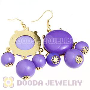 Fashion Gold Plated Drop Violet Bubble Earrings Wholesale