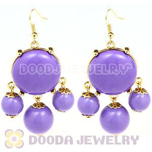 Fashion Gold Plated Drop Violet Bubble Earrings Wholesale