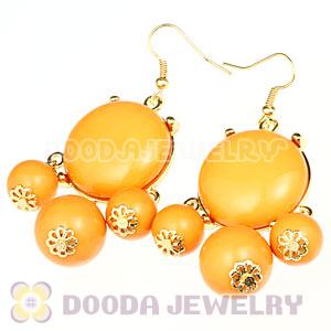 Fashion Gold Plated Drop Yolk Yellow Bubble Earrings Wholesale