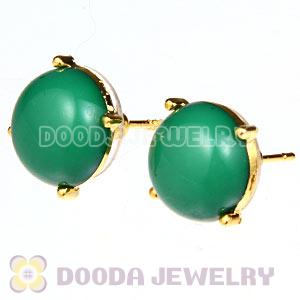 2012 Fashion Gold Plated Dark Green Bubble Stud Earrings Wholesale