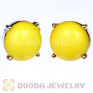 2012 Fashion Silver Plated Yellow Bubble Stud Earrings Wholesale