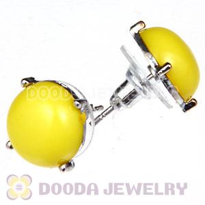 2012 Fashion Silver Plated Yellow Bubble Stud Earrings Wholesale