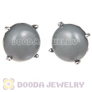 2012 Fashion Silver Plated Grey Bubble Stud Earrings Wholesale