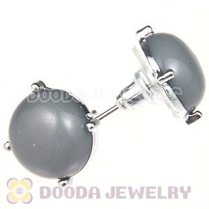 2012 Fashion Silver Plated Grey Bubble Stud Earrings Wholesale