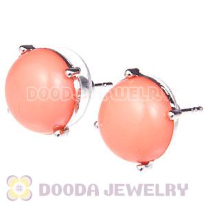 2012 Fashion Silver Plated Orange Bubble Stud Earrings Wholesale