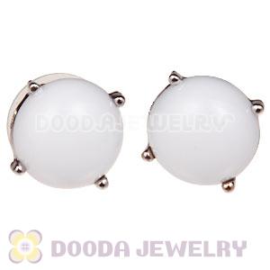 2012 Fashion Silver Plated White Bubble Stud Earrings Wholesale