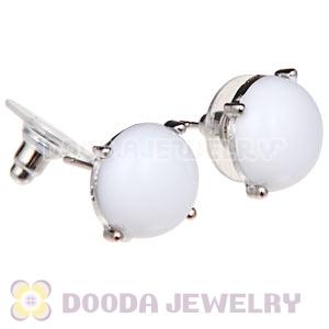 2012 Fashion Silver Plated White Bubble Stud Earrings Wholesale