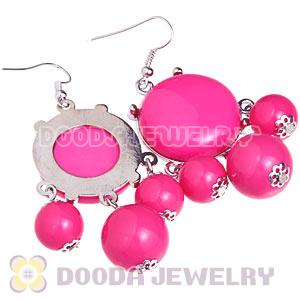 Fashion Silver Plated Drop Pink Bubble Earrings Resin Wholesale