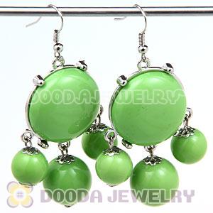 Fashion Silver Plated Drop Olivine Bubble Earrings Wholesale