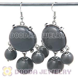Fashion Silver Plated Drop Grey Bubble Earrings Wholesale
