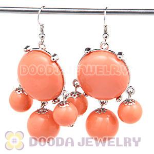 Fashion Silver Plated Drop Orange Bubble Earrings Wholesale