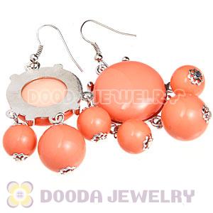 Fashion Silver Plated Drop Orange Bubble Earrings Resin Wholesale