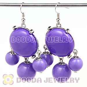Fashion Silver Plated Drop Lavender Bubble Earrings Wholesale