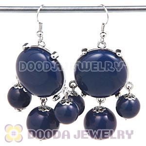 Fashion Silver Plated Drop Navy Bubble Earrings Wholesale