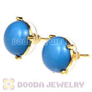 2012 Fashion Gold Plated Blue Bubble Stud Earrings Wholesale