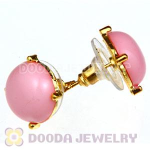 2012 Fashion Gold Plated Pink Bubble Stud Earrings Wholesale