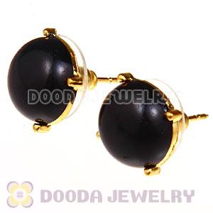 2012 Fashion Gold Plated Black Bubble Stud Earrings Wholesale
