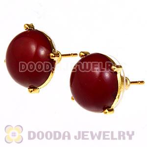 2012 Fashion Gold Plated Red Bubble Stud Earrings Wholesale