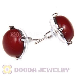 2012 Fashion Silver Plated Claret Bubble Stud Earrings Wholesale
