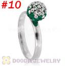 8mm Czech Crystal Ball 925 Sterling Silver Rings Wholesale