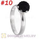 8mm Czech Crystal Ball 925 Sterling Silver Rings Wholesale