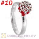 8mm Czech Crystal Ball 925 Sterling Silver Rings Wholesale