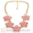 Fashion Crystal Rose Flower Choker Collar Necklace Wholesale