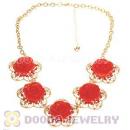Fashion Crystal Rose Flower Choker Collar Necklace Wholesale