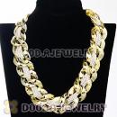 Chunky Gold Interlocking Chain And White Chain Necklace Wholesale
