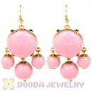 Fashion Gold Plated Pink Drop Bubble Earrings Wholesale