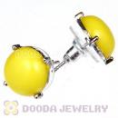 2012 Fashion Silver Plated Yellow Bubble Stud Earrings Wholesale